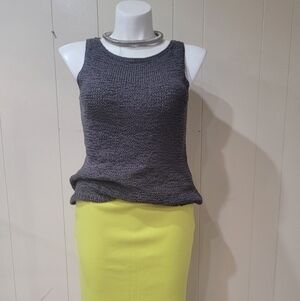 Finity Naturals Gray Knit Tank Top Size XL Sleeveless Pullover Sweater